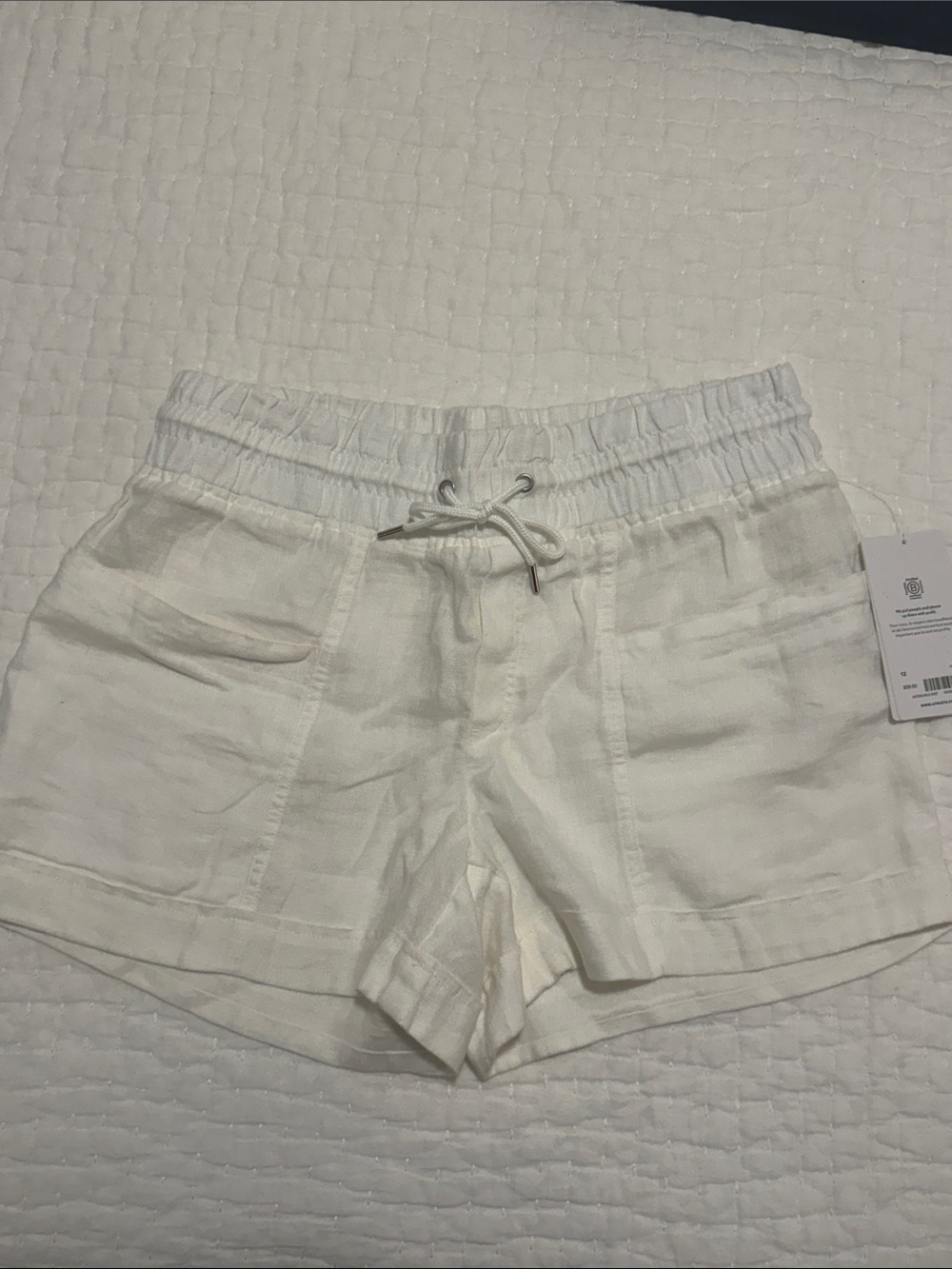 Athleta White Linen Cabo Shorts